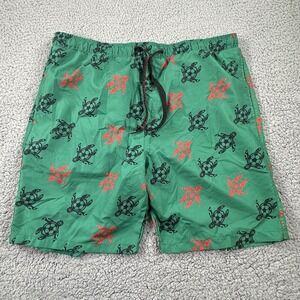 Surf Society Swimwear‎ Mens XL Swim Trunks Shorts Green Turtle Pattern Tropical